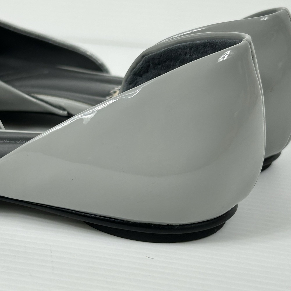 Franco Sarto Size 7.5 Hadley Pointed Toe Flats Patent Gloss Grey $89 Shoes NEW - Picture 10 of 11